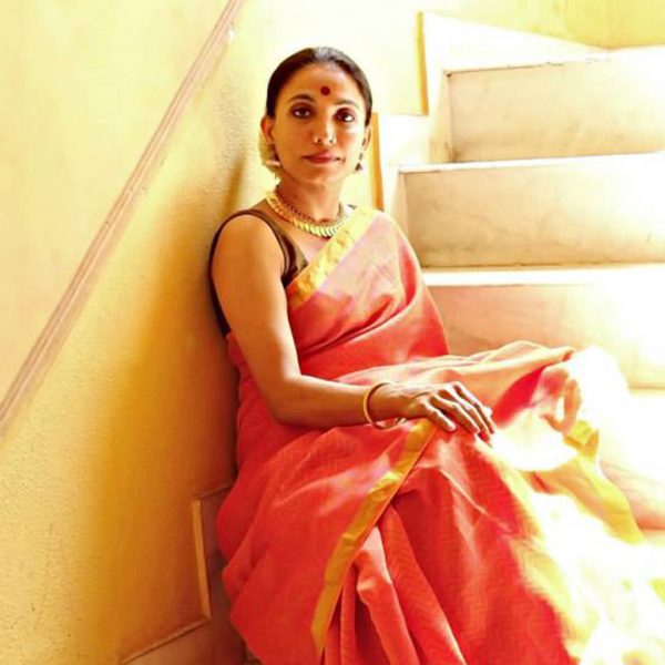 Chevron large Chanderi Orange