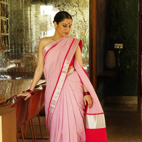 Kerala Sari Pink Booti